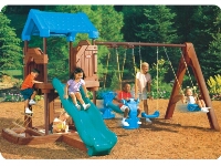 Backyard  Plastic Playground Sets with OutlookTower, Swing sets and Slide 